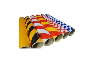 High Intensity Yellow Black Advertising Grade Retro Reflective Sheeting Film for Road Warning Signs