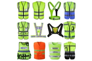 ANSI Class 2 High Visibility Polyester Workwear Safety Vest With Reflective Strips Custom Logo Option Orange Color