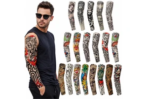 Tattoo Arm Sleeves UV Protection Stretch Polyester Cooling Sleeve for Cycling Running Fishing Driving Outdoor Sports