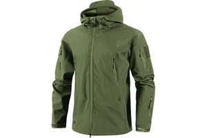 Men's Outdoor Tactical Softshell Winter Outfits Waterproof Jacket Pant Hooded Coat Sets Zipper Closure Plain Dyed Coat