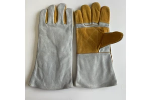 Hot-Selling Cowhide Tig Welding Gloves for Men Anti-heat BBQ Oven Gloves for Household Palm Thickened Safety Working Gloves