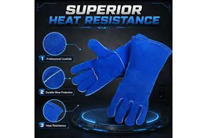 Professional Men Women Unlined Protective Welding Gloves Heavy Duty Abrasion Resistant Cow Split Leather Anti-Chemical Heat