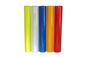 Self-Adhesive Fluorescent Yellow Green Lime Microprismatic Reflective Sheeting Film High Visibility Traffic Material