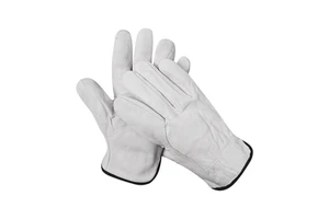 Cheap White Goatskin Construction Gloves Fireproof Anti-Cut Work Safety Gear For Welding Builders Mechanics Drivers Welders