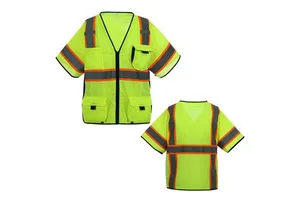 Hi Vis Reflective Fluorescent Anti-static Waterproof Thermal Polyester CE Certified Safety Vest Industrial Road Safety Workwear