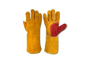 Electric Welding Thickened Cowhide Glove High Temperature Resistant Anti-Scald Wear-Resistant Industrial Protective Gloves