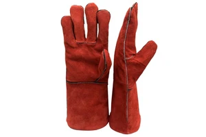 Cow Split Leather Welding Gloves Dark Red/XL High Quality Safety Anti-Cut Anti-Slip Anti-Static Fireproof Anti-Heat Protection