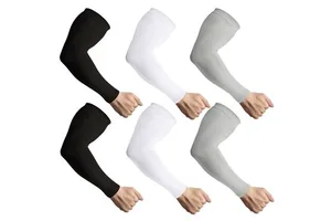 OEM Custom Logo Mid-Compression Cooling Sleeve To Cover Tattoo UPF50+ UV Sun Protection Arm Sleeves For Sports