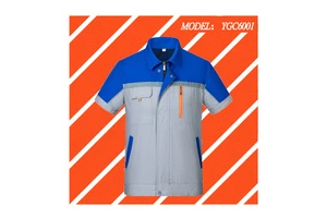 Summer ZHEDA YGC6001 Anti-static Cotton Short-Sleeved Safety Clothing for Auto Repair Workshop Labor Protection