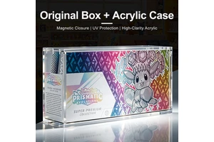 Magnetic UV Acrylic Display Case for Pokemon TCG SPC Prismatic Evolutions Eevee Box, Anti-Oxidation Dustproof Collector Cover
