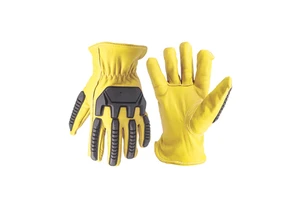 GLOVEMAN Custom Heavy Duty Cowhide Sheepskin Leather TPR Impact Industrial Construction Waterproof Safety Work Tig Welding Glove