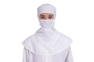 KL-3016TQ Antistatic ESD Working Cap Cleanroom Shawl Hood with Breathable Mask Hat Lint-Free Dust Proof Safety Clothing