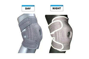 Luminous Glow-in-the-Dark Knee Brace for Night Running, Sports Protective Compression Knee Sleeve with Reflective Safety Design