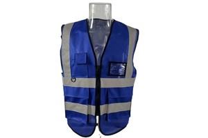 Blue Quality Breathable Security Safety Vest Sleeveless Reflective Clothing with Reflective Stripes Emergency Vest for Workers