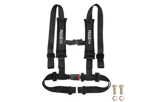 RASTP Racing Seat Belt 4-Point Quick Release Black High-Strength Polyester Car Safety Belt Kit