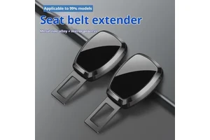 Car Seat Belt Extender Mirror Metal One-Button Adjustable Fixed Safety Belt Extender for Car Accessories with Custom logo