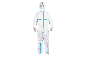 PPEKit Disposable Chemical Hood Coverall Fabric PPE Clothing with Water-Proof Function and Safety Features