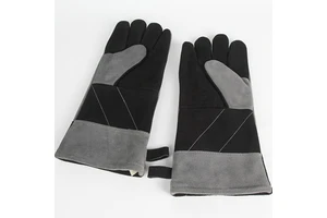 Outdoor Barbecue Oven Welding Heat-resistant Leather Gloves Breathable & Lightweight High-temperature Resistant