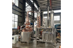 TW 500L Copper Alcohol Distiller Equipment For Multi-purpose Brandy Gin Whiskey Distillery Beer Processing With PLC Control