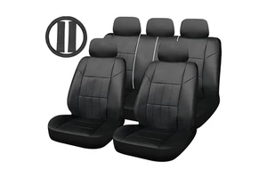Customized PVC Leather Luxury Soft Car Seats Cover With Car Seat Belt Cover