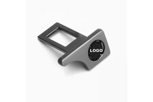 Custom LOGO Car Safety Belts with Alert Silencer Hidden Metal Insert Interior Seat Accessories 2 Points for Buckle Clip