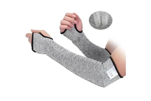 Grade 5 Anti-Cut HPPE Protective Sleeves Extended Cut-Resistant Cuff Sleeve for Mechanical Safety