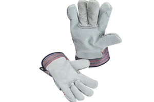 10.5 Inch Two-layer Colorful Heat Resistant Leather Gloves Fireplace Welding Gloves for Hand Protection