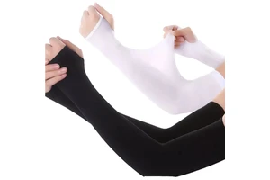 2pcs Seamless UV Sun Protection Cooling Arm Sleeves Heat-Resistant Custom Sports Cover for Adults for Summer Cycling Fishing