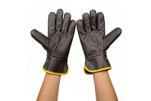 Short Cuff Cowhide Leather Welding Gloves Heavy Duty Industrial Safety GlovesIndustrial Welder Protective Gloves
