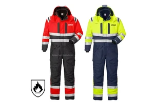 High Quality Custom Construction Industrial Safety Protective Anti Static Flame Fire Retardant Overall Workwear FRC FR Coverall