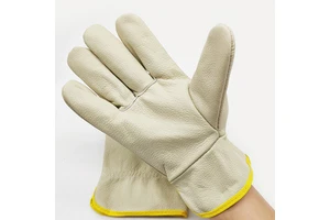 Welding Gloves Full Leather Thickened Heat-Insulating Wear-Resistant Back For Drivers Work Gloves