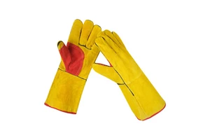 Leather Welding Gloves Red/Yellow Anti-Scalding & High-Temperature Resistant Flexible & Breathable for Welders Labor Protection