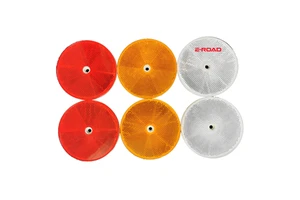 Plastic Round Reflector with Hole Reflective in Yellow/Red/White for Industrial Use