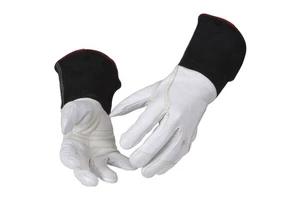 Latest Design Hot Sale Product Industrial Cut Resistant Genuine Leather Goat Skin Tig Welding Gloves White Black Leather