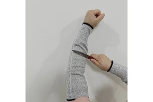 13 Gauge HPPE Shell Knitted Long Sleeve Anti Cut Level 5 Protection Arm Sleeves with Thumb Holes