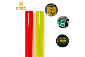 High Intensity Reflective Film Self Adhesive Reflective PC Vinyl Stickers Reflective Sheeting Roll For Roadway Safety