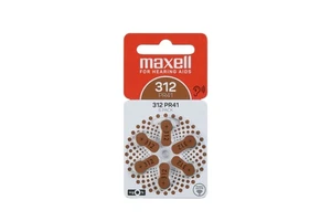 High Quality Maxell PR41 (312) 6BS Zinc Air Button/Coin Hearing Aid Battery 1.45V Eco-Friendly for 16 Channels Elderly Loss