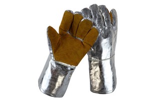 EN407 Welder Hot Sale Safety Resistant Fireproof Bbq Leather Aluminum Foil Cooking Extreme Proof Gloves Heat Insulation