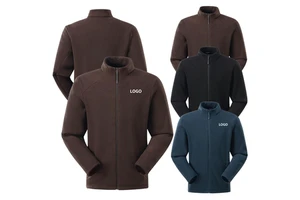 Custom Logo Outdoor Workwear Uniform Sweatshirts Anti-Static Polar Fleece Stand Collar Warm Hiking Camping Men's Jacket Coat