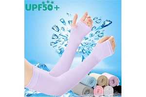 Unisex Nylon Arm Guard Sleeve with UPF 50 Protection Needle Detection Cooling for Running Fishing Cycling Ski Summer Use