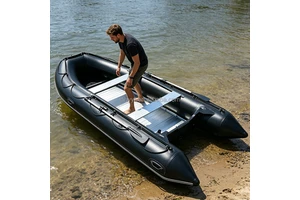 Hailebao 4m Aluminum alloy floor Inflatable Assault Boat Rescue Speedboat Life Raft Fishing Drifting Boat Emergency Lifeboat
