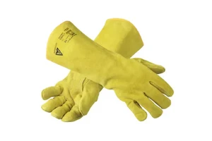 Ansell 43-216 Welding Gloves En 388 Yellow Cow Leather Heavy Duty Cow Leather Safety Cuff Welding Gloves
