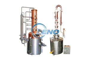 LENO Price Liquor Distillation Micro Column Alembic SS304 T2 Copper Pot Still 50L 100L 200L Home Moonshine Alcohol Distiller