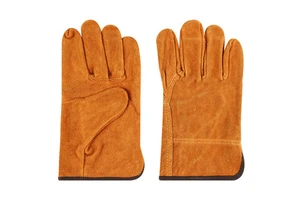 Welding Labor Protection Gloves Thickened Cowhide Anti-scald Heat Resistant Wear-resistant Anti-slip Powder-free Straight Cuff