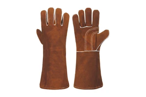 Fire Hand Safety Heat Cold Resistant Comfortable Leather Welding Gloves Anti-Slip Durable Silicone-Free Latex-Free