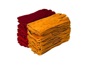 CE EN388 Certified Heavy-Duty Industrial Heat Resistant Cowhide Leather Welding Gloves Cotton Liner Full Thumb TIG/MIG