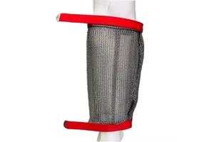 Stainless Steel Chainmail Arm Guard - Level 5 Cut Resistant Mesh Sleeve with Adjustable Textile Strap