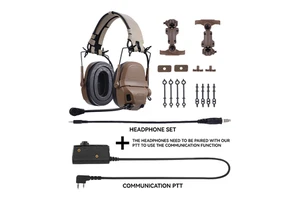 AMP New Arrivals 30dB Electronic Tactical Hearing Protection Headphones Wireless Microphone Anti-noise Pickup Earmuffs