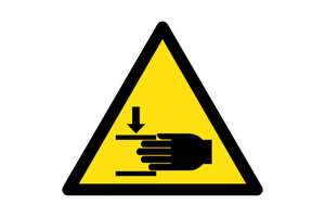 Adhesive PVC Hand Crash Danger 60x60mm Made In Italy