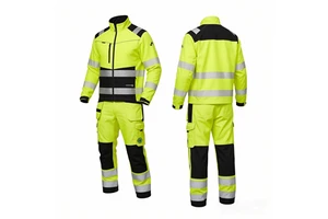Breathable ANSI Class 1 EN ISO Class 2 Reflective LED Flash Waterproof Construction Suit Workwear Jacket For Carpenter Logo